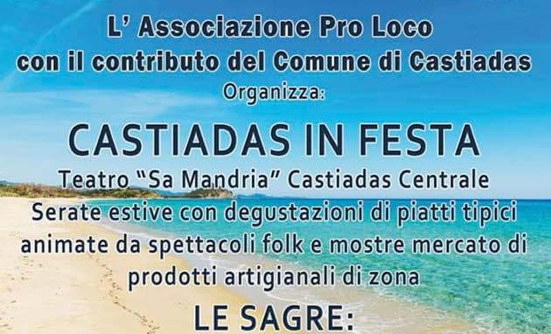 Cartellone sagre Castiadas a luglio, agosto e settembre 2022!