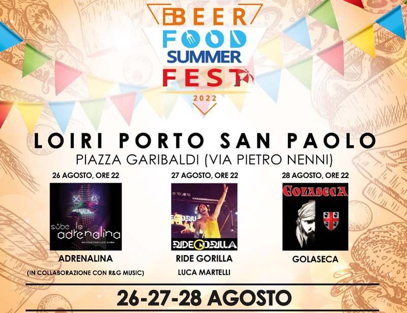 Beer Food Summer Fest a Porto San Paolo, date e programma 2022