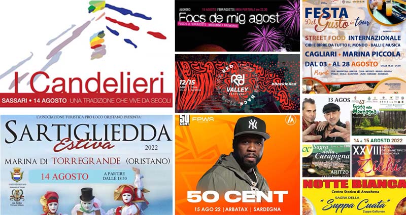 Eventi del weekend di Ferragosto, del 13, 14 e 15 agosto 2022 in Sardegna
