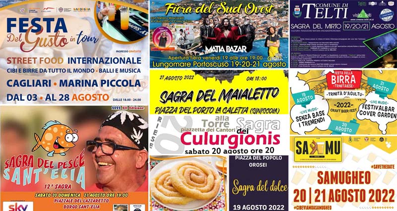 Eventi e sagre del 19, 20 e 21 agosto 2022 in Sardegna