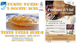 Festa seadas e degustazione vini 2022 a Santa Teresa Gallura, manifesti
