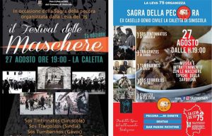 Festival delle maschere e sagra della pecora a La Caletta, manifesto e programma