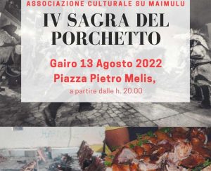 Sagra del porchetto 2022 a Gairo, manifesto