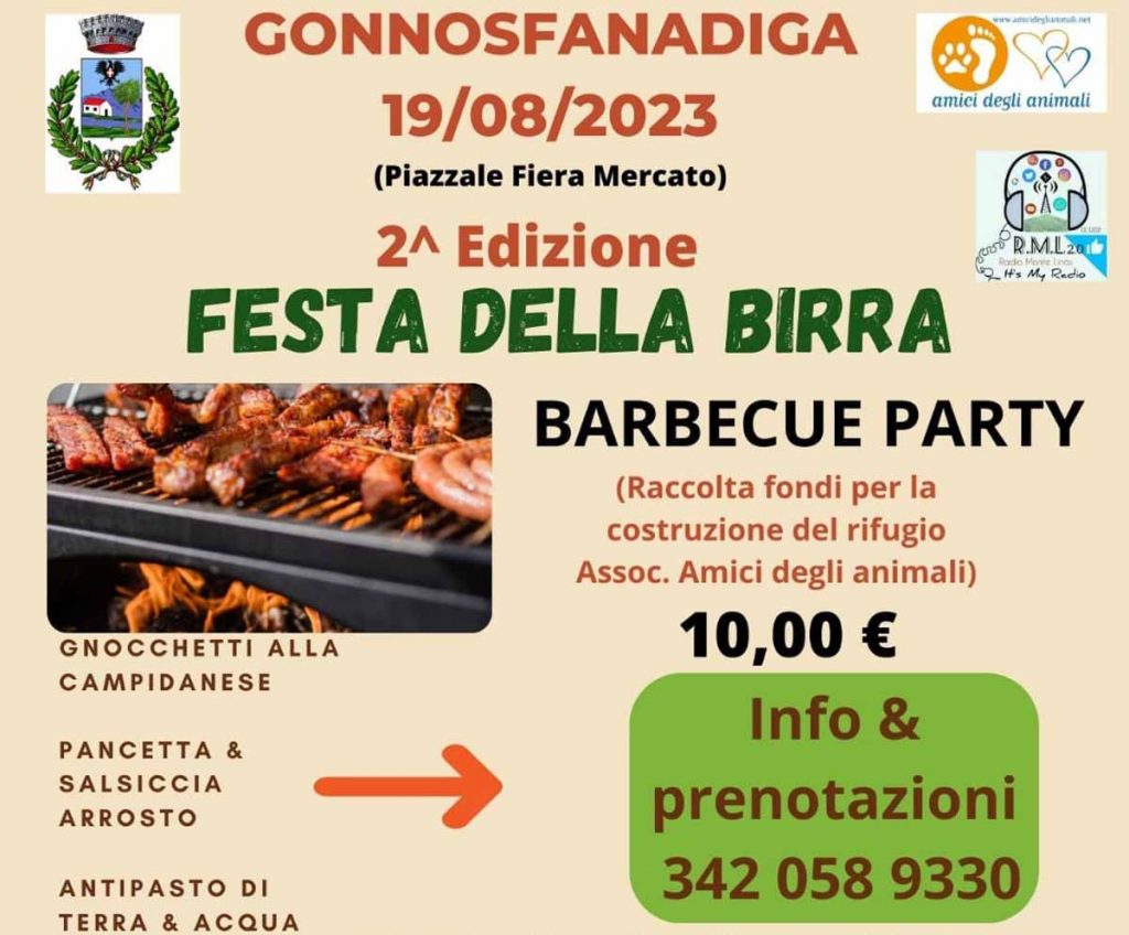 Festa della birra 2023 a Gonnosfanadiga, manifesto e programma
