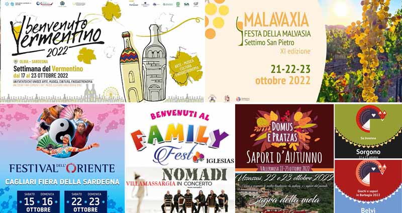Eventi Sagre del 21, 22 e 23 ottobre 2022 in Sardegna