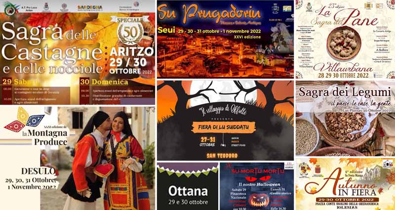 Eventi e sagre del 29 e 30 ottobre 2022 in Sardegna