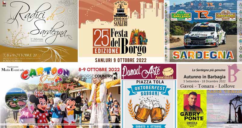 Eventi e sagre in Sardegna il 7, 8 e 9 ottobre 2022!!