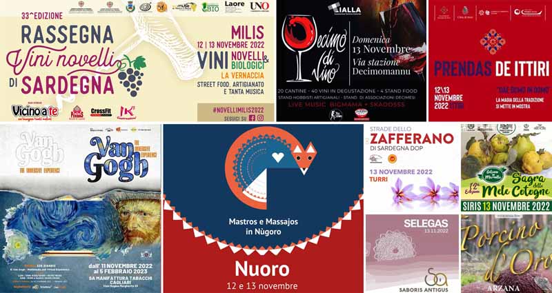 Eventi e sagre dell'11, 12 e 13 novembre 2022 in Sardegna