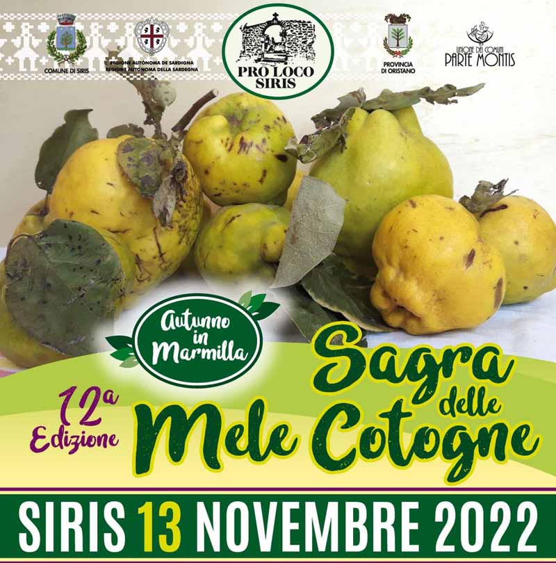 Sagra delle mele cotogne Siris 2022, manifesto e programma