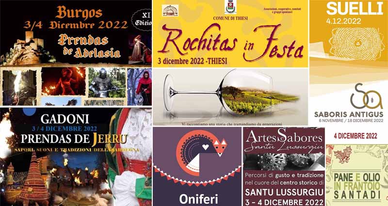 Eventi e sagre del 3 e 4 dicembre 2022 in Sardegna