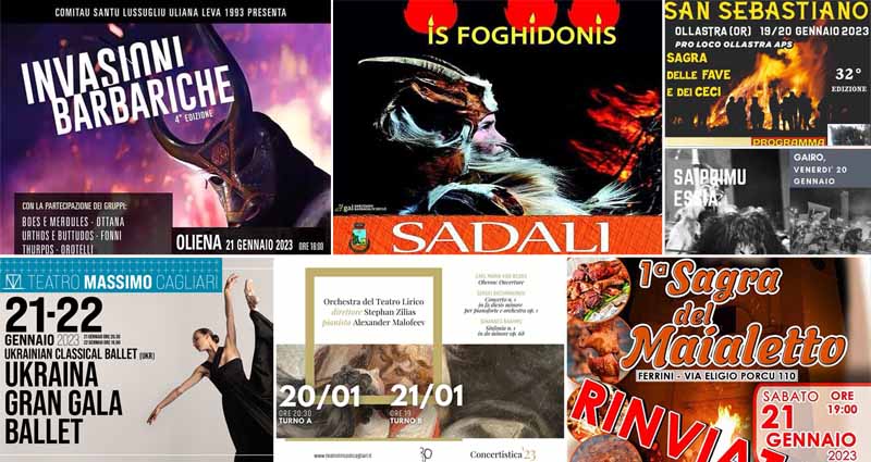 Eventi e sagre 21 e 22 gennaio 2023 in Sardegna