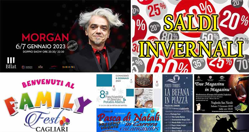 Eventi e sagre del 6, 7 e 8 gennaio 2023 in Sardegna