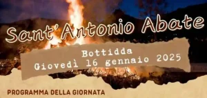 Fagaroni de Santu Antoni a Bottidda 2025, manifesto con programma, data e orari eventi