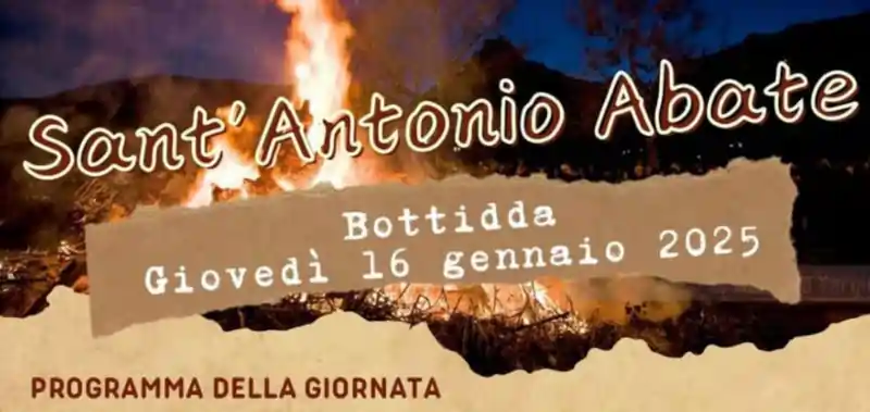 Fagaroni de Santu Antoni a Bottidda 2025, manifesto con programma, data e orari eventi