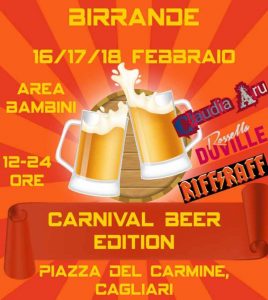 Birrande, festa della birra di carnevale a Cagliari, manifesto