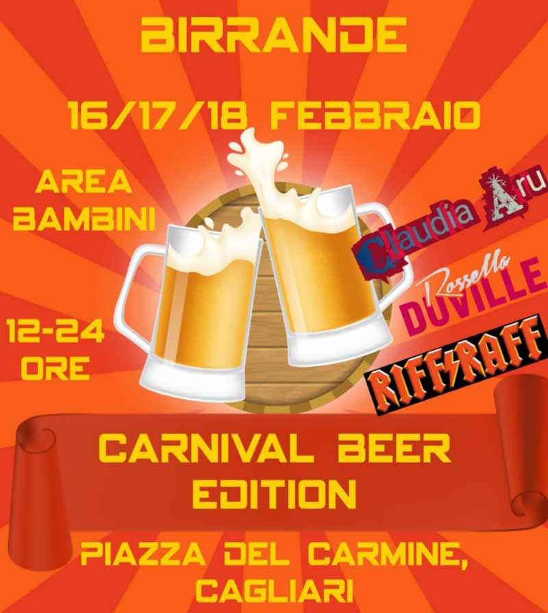 Birrande, festa della birra di carnevale a Cagliari, manifesto