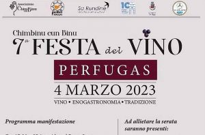 Chimbinu cun binu, manifesto della festa del vino 2023 a Perfugas,