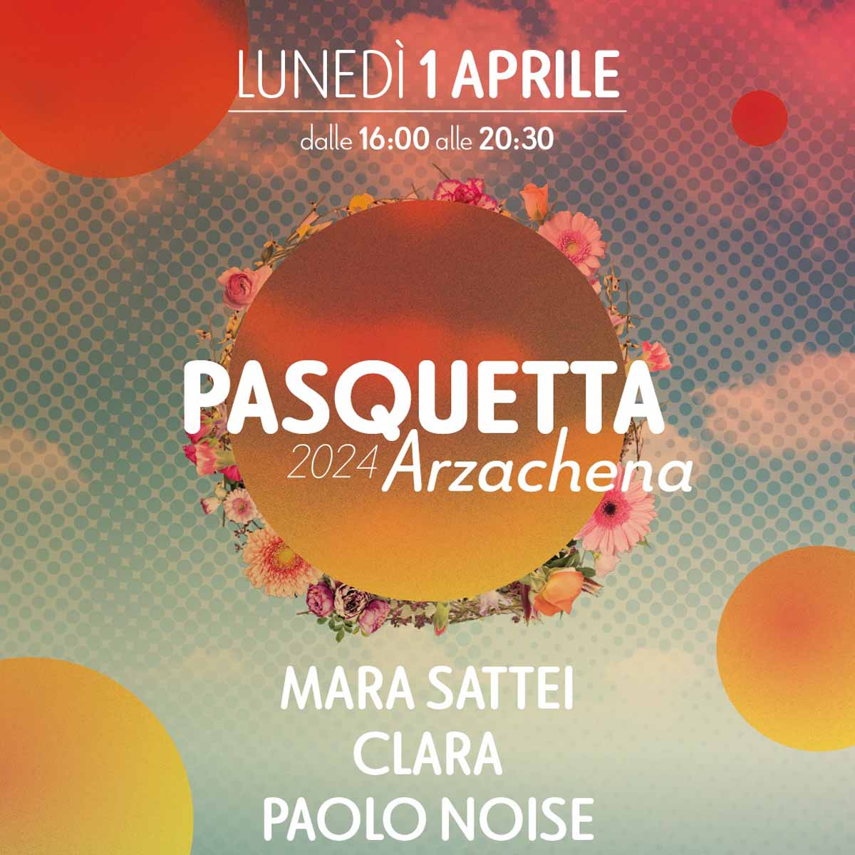 Pasquetta a Cannigione con Mara Sattei e Clara, manifesto