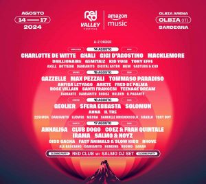 Red Valle Festival 2024 a Olbia, manifesto con la line up completa