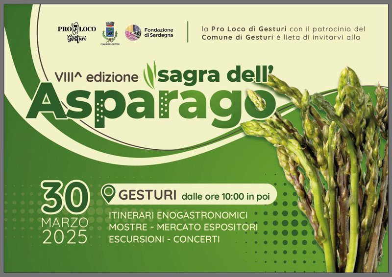 Sagra asparago gesturo 2025, manifesto con data, programma, orari e costi | Sardegna in blog