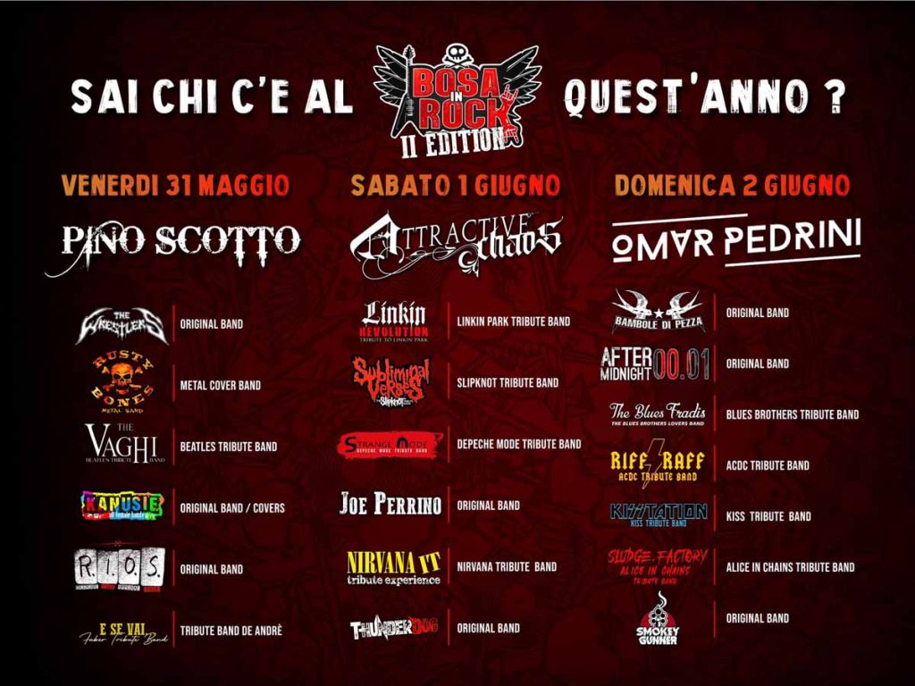 Bosa in rock 2024, manifesto con date e line up