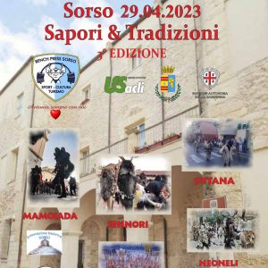 Manifesto con il programma di Sapori e tradizioni 2023 a Sorso