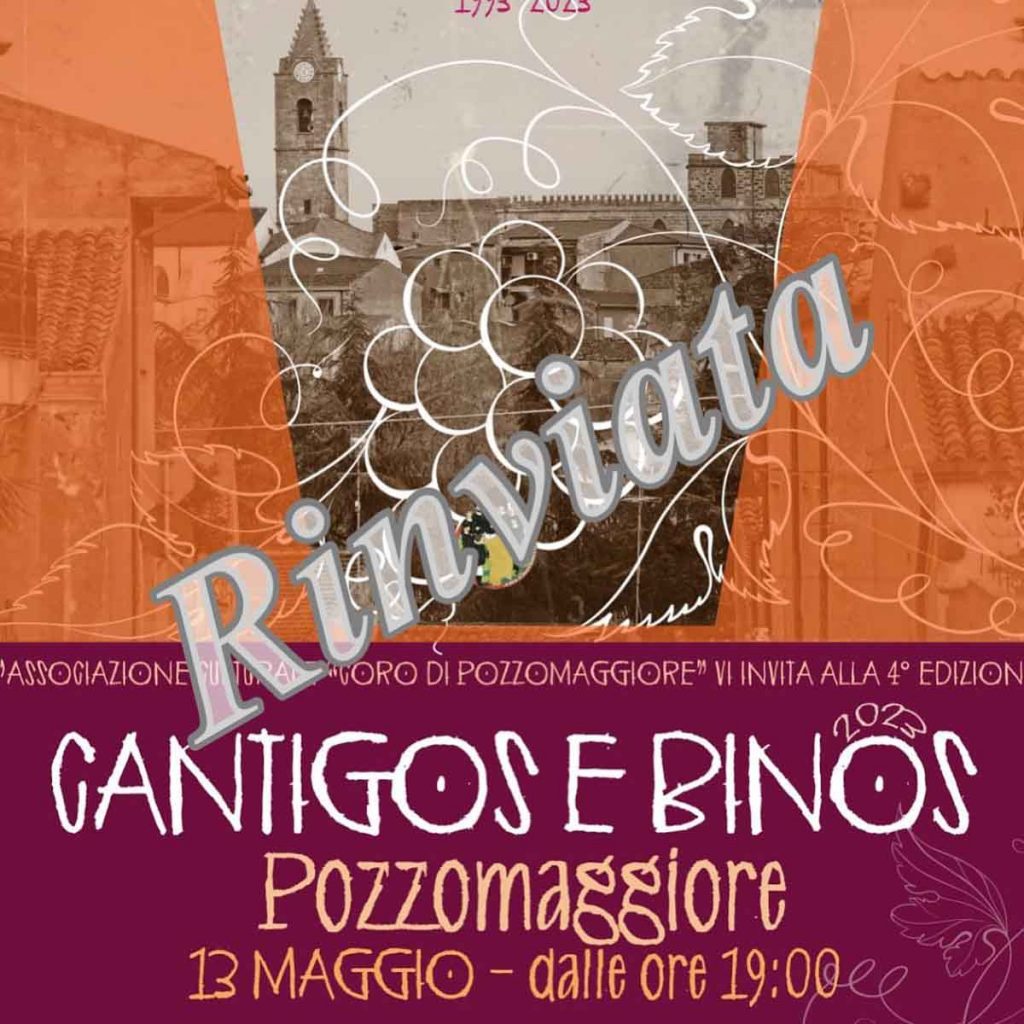 Cantigos e Binos a Pozzomaggiore rinviato a data da destinarsi