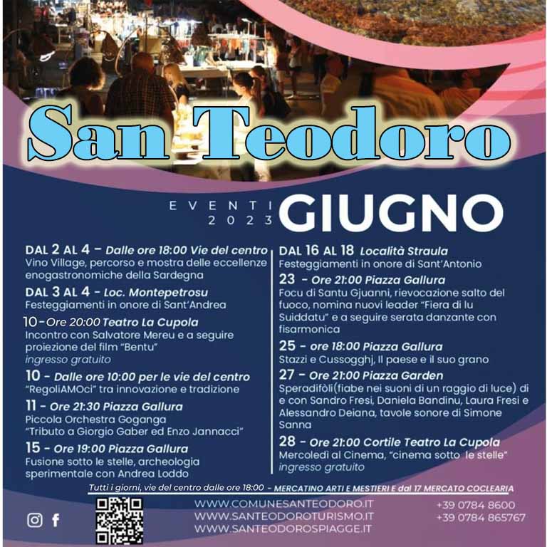 Calendario eventi giugno 2023 a San Teodoro