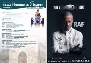 Festa patronale di Viddalba, programma 2024 con il concerto di RAF. Manifesti.