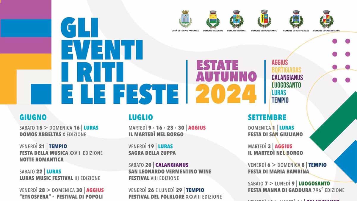 Eventi in alta Gallura nell'estate 2024, programma completo