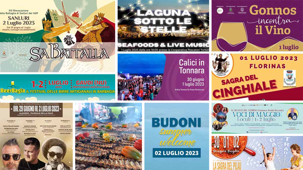 Eventi e sagre del 30 giugno, 1 e 2 luglio 2023 in Sardegna