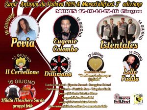 Festa Sant'Antonio e Mores Folk Fest 2024. Manifesto con date e programma