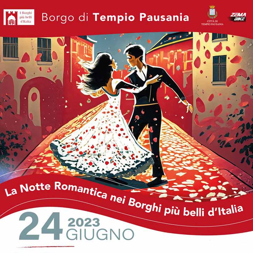 Notte romantica 2023 a Tempio Pausania, manifesto e programma