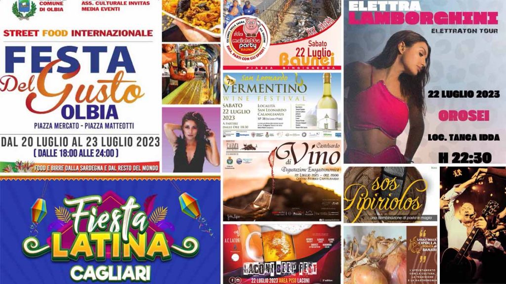 Eventi e sagre del 21, 22 e 23 luglio 2023 in Sardegna