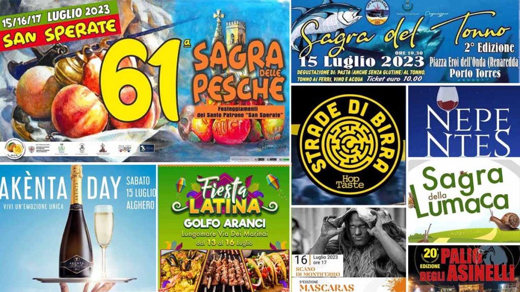 Eventi e sagre del 14, 15 e 16 luglio 2023 in Sardegna