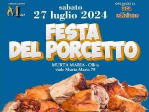 Sagra del porcetto 2024 a Murta Maria, manifesto con programma e date