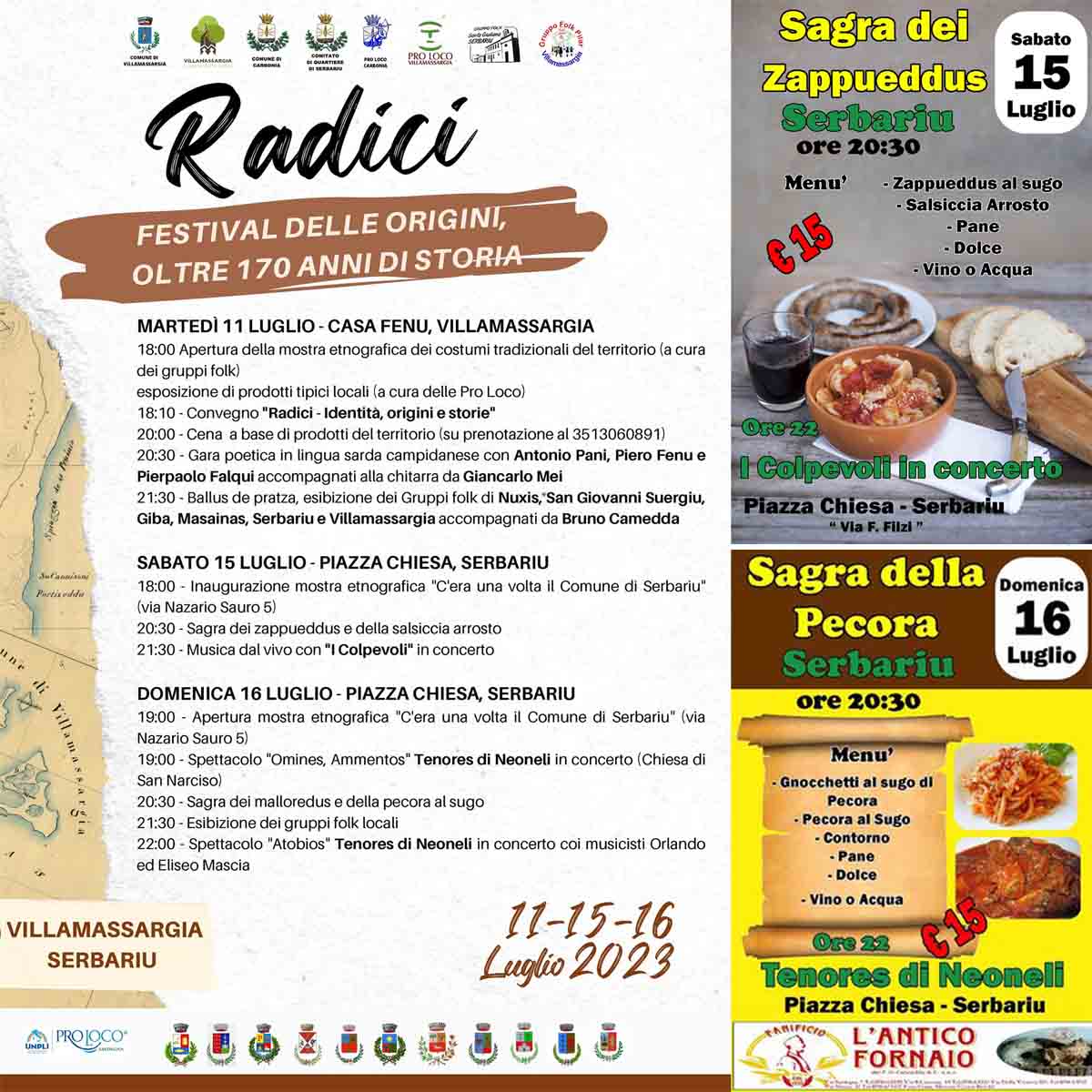 Radici 2023, programma festival e sagre a Carbonia e Villamassargia