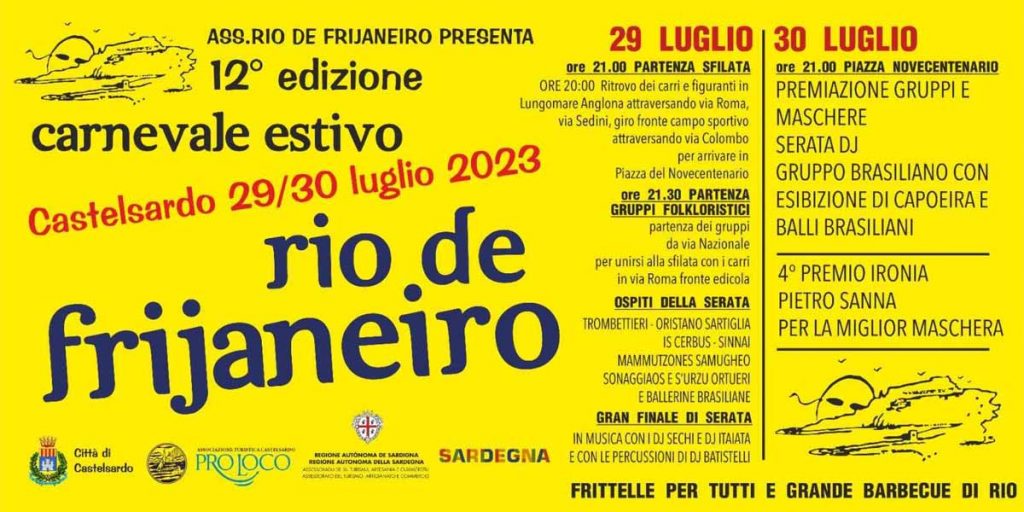 Rio de Frijaneiro a Castelsardo 2023, programma e date