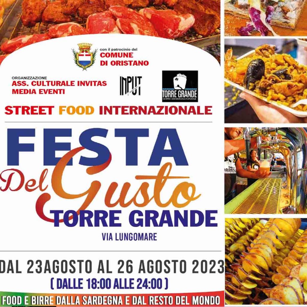 Festa del gusto 2023 a Torre Grande di Oristano, date e programma e locandina
