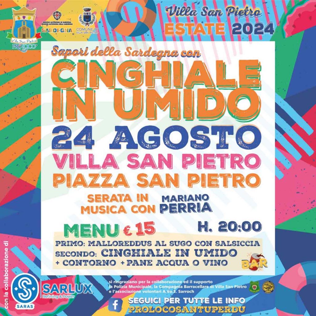 Sagra del cinghiale Villa San Pietro 2024, programma e manifesto