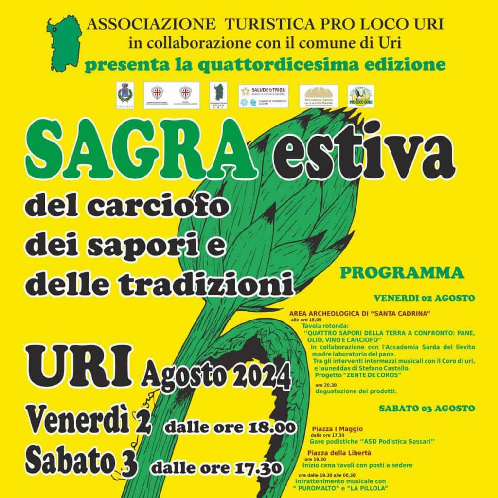 Sagra del carciofo estiva Uri 2024, date e programma
