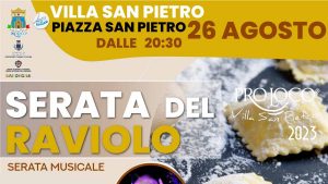Sagra del raviolo 2023 a Villa San Pietro, manifesto con programma e data
