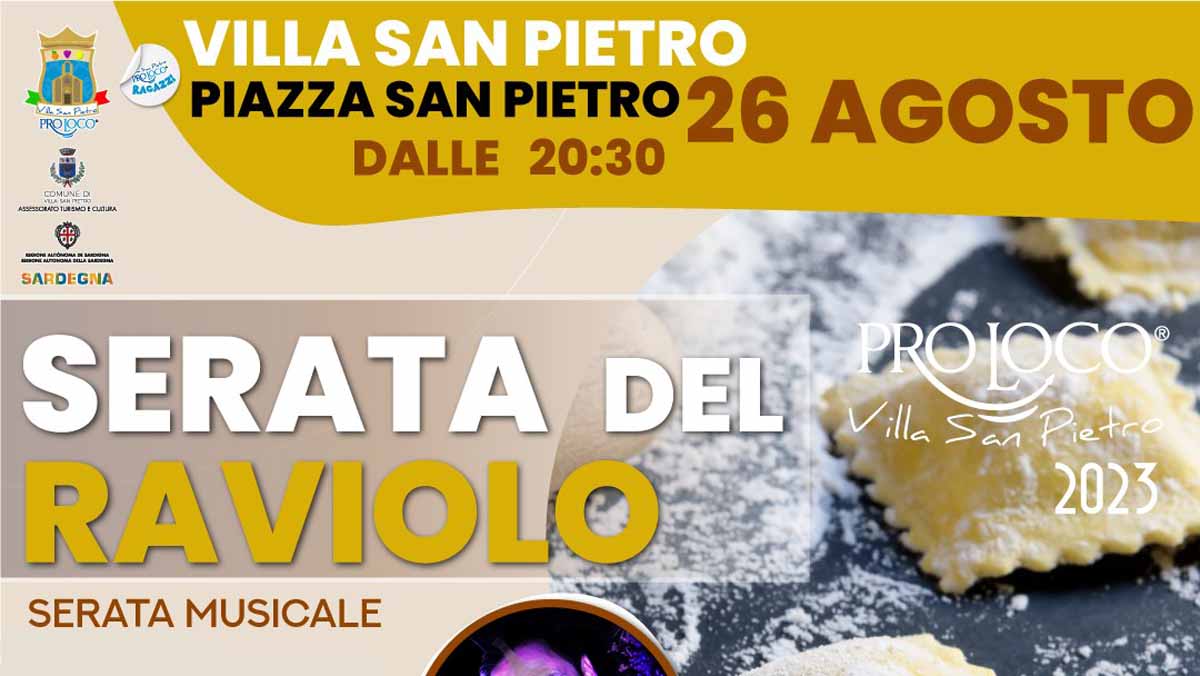Sagra del raviolo 2023 a Villa San Pietro, manifesto con programma e data