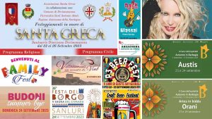 Eventi e sagre del 22, 23, 24 settembre 2023 in Sardegna, manifesti