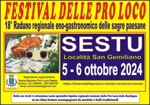 Festival delle pro loco 2024 a Sestu, manifesto con programma e date