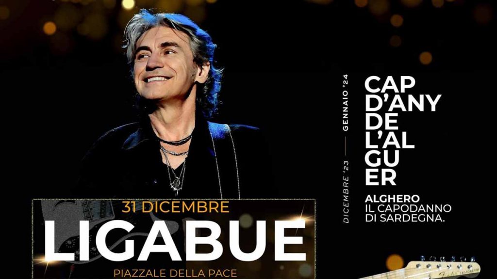 Capodanno Alghero 2024, Ligabue in concerto, manifesto