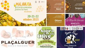 Eventi e sagre del 20, 21 e 22 ottobre 2023 in Sardegna, manifesti