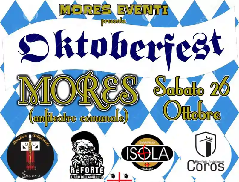 Oktoberfest Mores 2024, manifesto con programma, date, orari e birrifici partecipanti