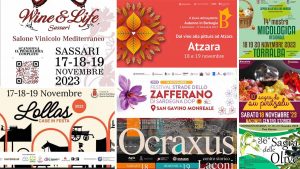 Eventi e sagre del 17, 18, 19 novembre 2023 in Sardegna, manifesti