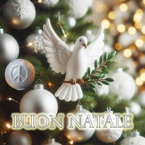 Albero di Natale, con la colomba della pace